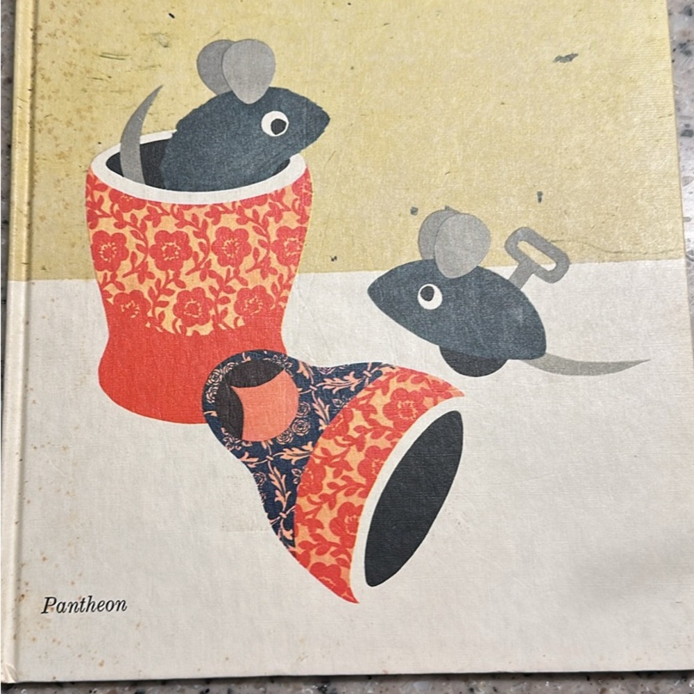 Vintage children’s book Pantheon Illustrated Mouse Cover with Floral Design